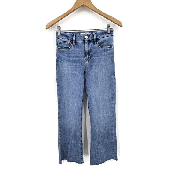 New Frame Le Crop Mini Boot Jeans Womens 24 Bootcut Tide Pool Grind - Picture 2 of 9